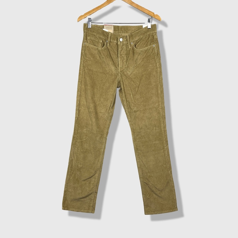 Levi's 314 Shaping Straight Pants Women 30x30 Tan Corduroy Casual Classic NWT